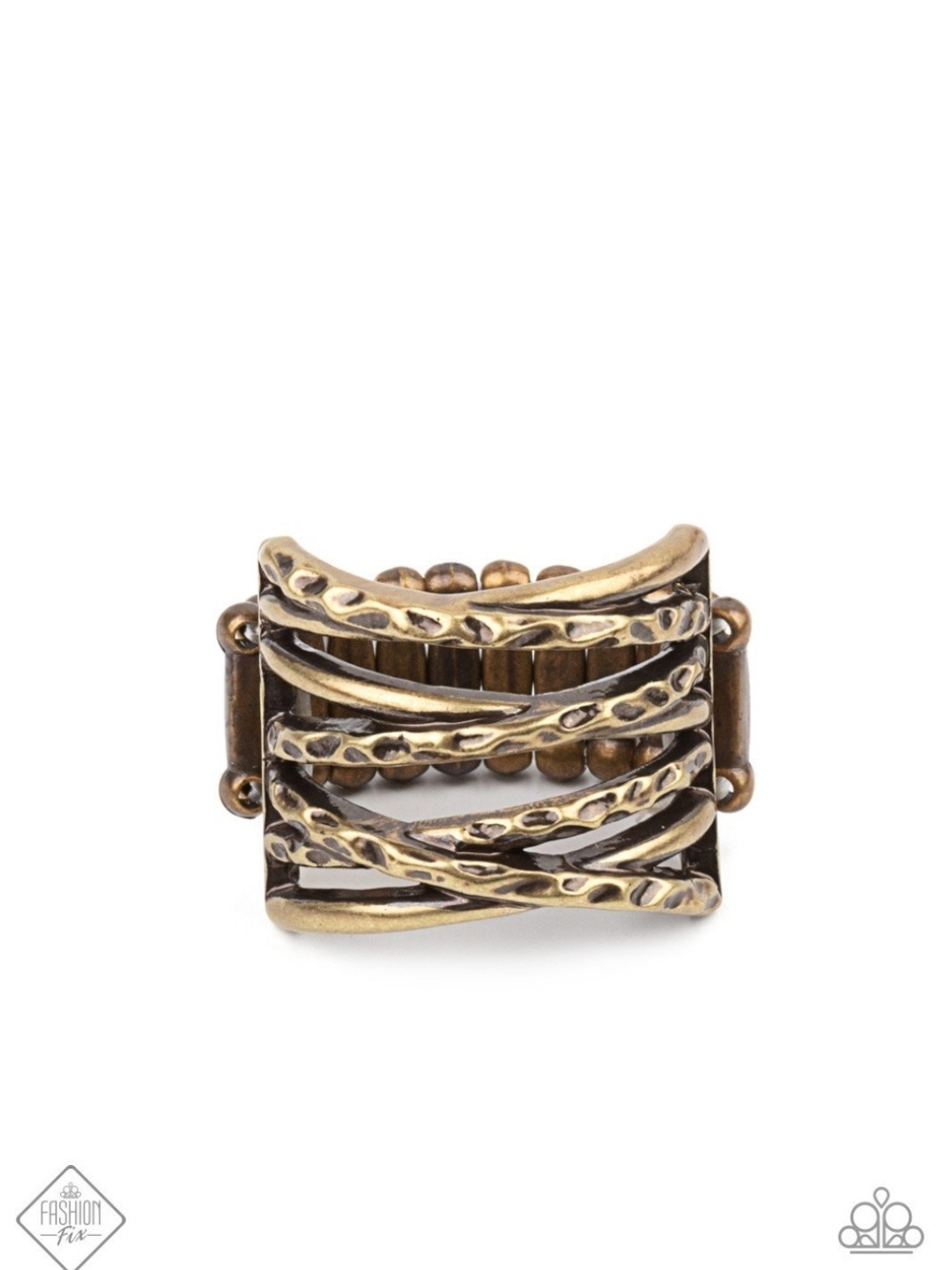 Paparazzi Rustic Ripple Bronze Stretch Ring